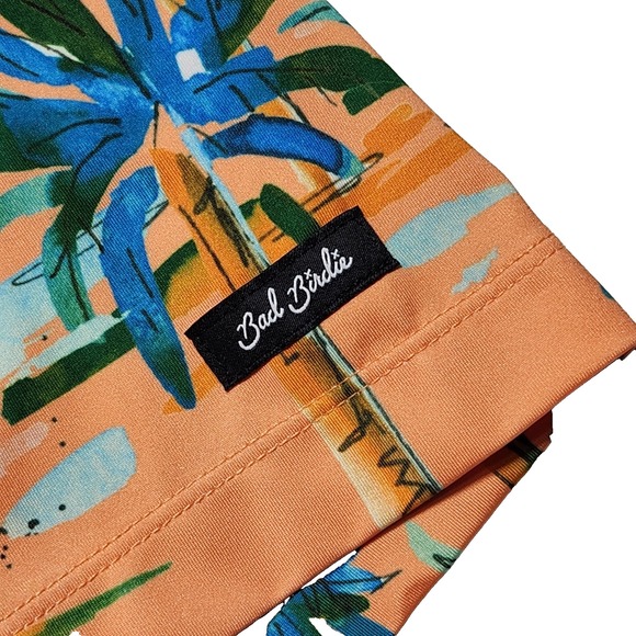 BAD BIRDIE Golf Polo Orange Hawaiian tropical Hotel California performance‎ sz M - Picture 3 of 5